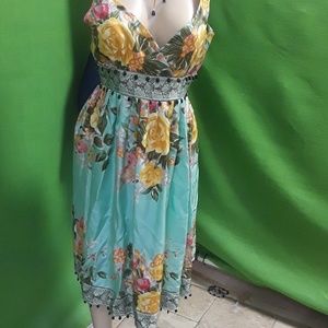 Floral dress with beads